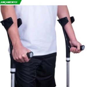 Muleta Canadense Fixa Regulável com Ponteira Anatômica até 130kg - Par